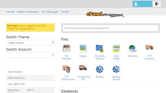 cPanel VPS-Hosting